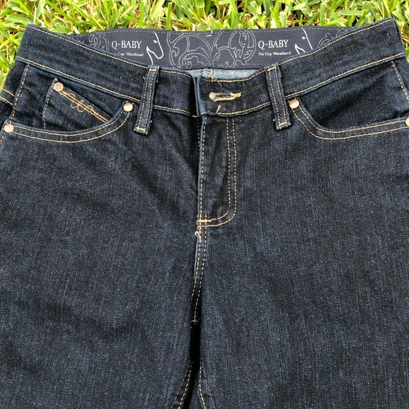 Wrangler Q Baby Jeans Bootcut Dark Blue Stretch Denim Women's 3/4 x 34 - Picture 9 of 11